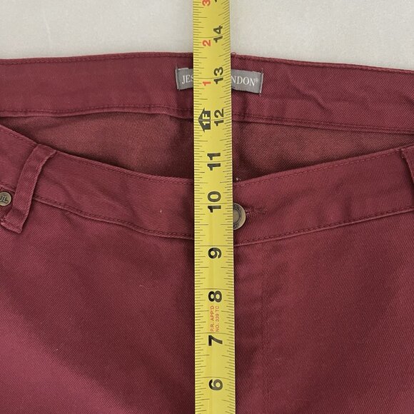 Jessica London Women's Stretch, Burgundy Denim Jeans Size 16W Mid Rise Regular - Picture 10 of 12